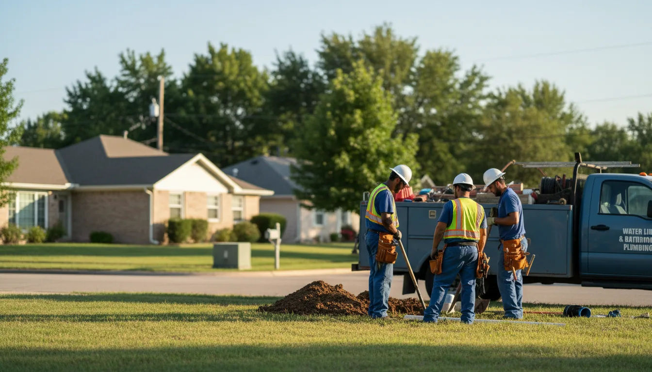 Residential water line and bathroom plumbing service in Elnora, IN
